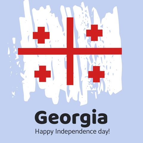 Celebrating Independence Day in Georgia with National Flag