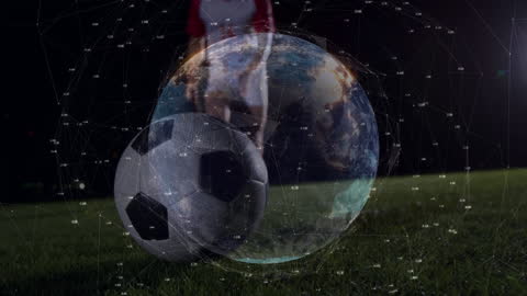 Global Soccer Concept with Rotating Earth Animation