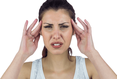 transparent background woman dealing with severe headache - Download Free Stock Videos Pikwizard.com