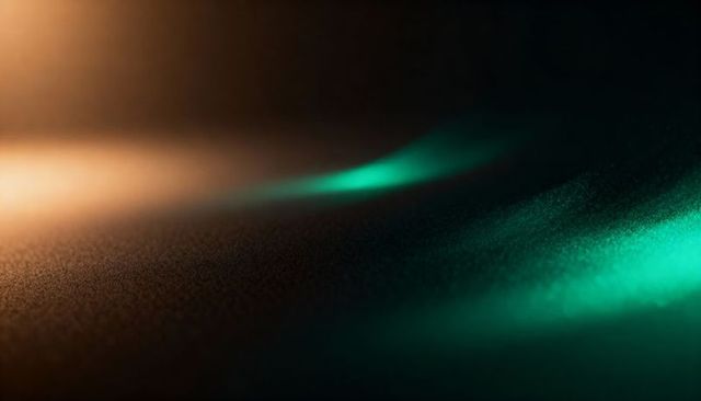 Granular Surface Reflecting Teal and Amber Light Streaks Abstract Texture Background