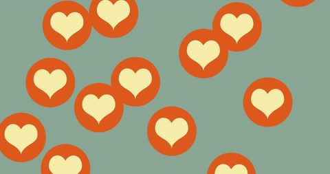 Red Hearts Floating Against Green Background for Social Media Design - Download Free Stock Images Pikwizard.com