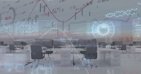 Digital Analytics Interface in Modern Empty Office Space - Download Free Stock Images Pikwizard.com