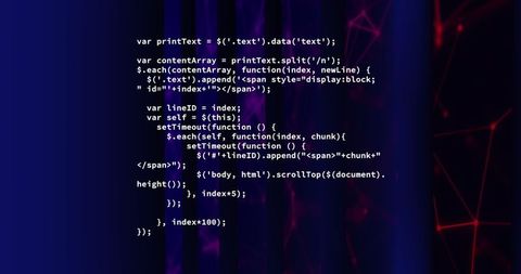 digital interface with scrolling code on neon interface - Download Free Stock Images Pikwizard.com