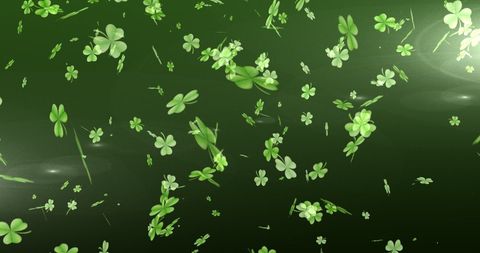 Shamrocks Floating on Vibrant Green Background for St. Patrick's Day - Download Free Stock Images Pikwizard.com