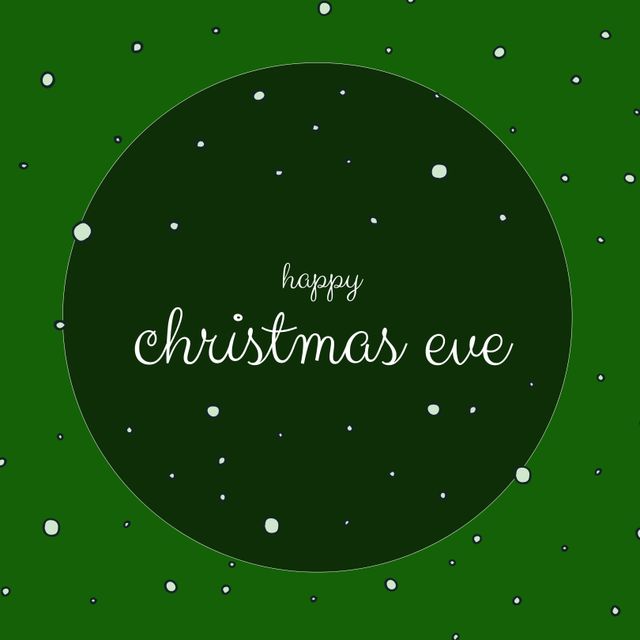 Composition of christmas eve text with white spots on green background. Christmas tradition and celebration concept digitally generated image.