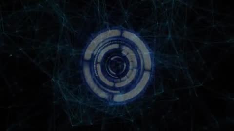 Futuristic 3D Circular Interface with Rotating Scanning Rings