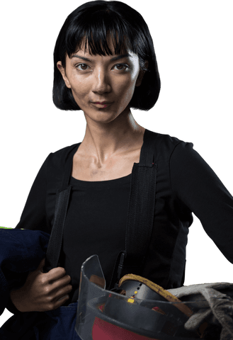 confident female architect holding safety gear transparent background - Download Free Stock Videos Pikwizard.com