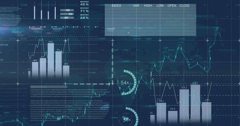 Global Data Analytics and Network Visualization on Digital Grid - Download Free Stock Images Pikwizard.com