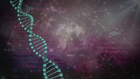 DNA Strand with Medical Data on Digital Interface