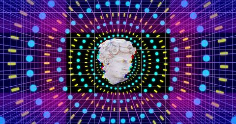 Ancient Sculpture with Vibrant Abstract Geometric Patterns - Download Free Stock Images Pikwizard.com