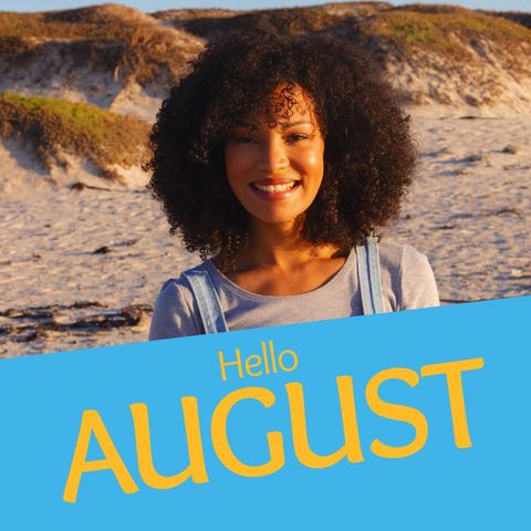 Joyful summer vibes with woman on beach