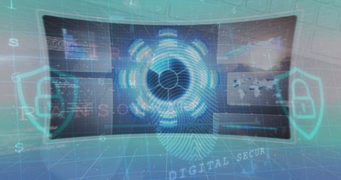 Digital Security Fingerprint with Global Data Visualization - Download Free Stock Images Pikwizard.com