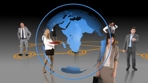 Global Business Network Concept with Connected Professionals