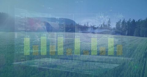Eco-Friendly Energy Data Overlay in Rural Landscape