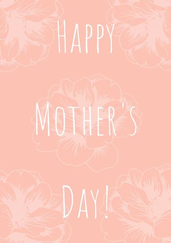 Mother's Day Greeting with Floral Design on Pink Background - Download Free Stock Templates Pikwizard.com