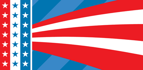 Abstract stars and stripes design on transparent background