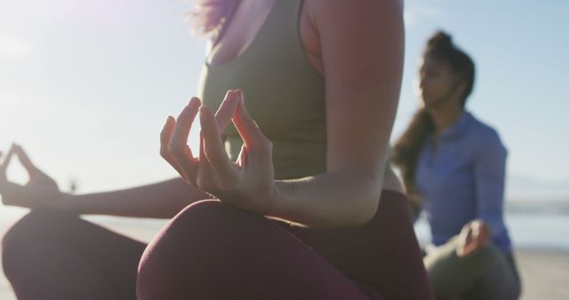 Women Practicing Yoga Meditation Outdoors in Nature - Download Free Stock Images Pikwizard.com