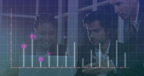 Team Analyzing Data Charts Collaboration in Office Environment