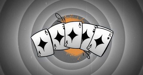 Abstract digital playing card design with colorful elements