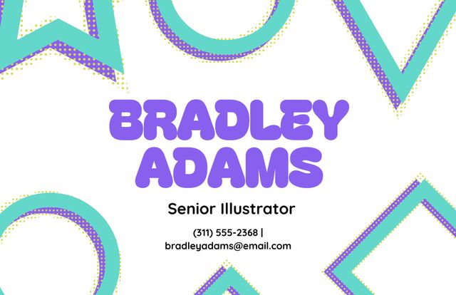 Vibrant Business Card for Senior Illustrator with Modern Design - Download Free Stock Templates Pikwizard.com