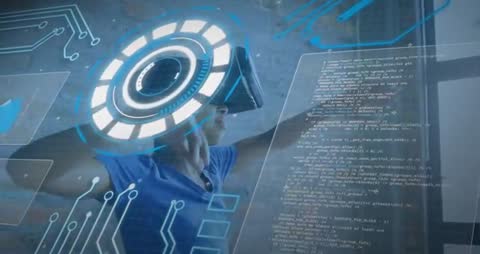 Schoolgirl Engage with Virtual Reality in Innovative Learning Experience