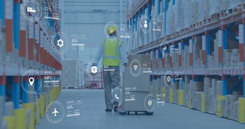 Digital Interface for Automated Warehouse Management - Download Free Stock Images Pikwizard.com