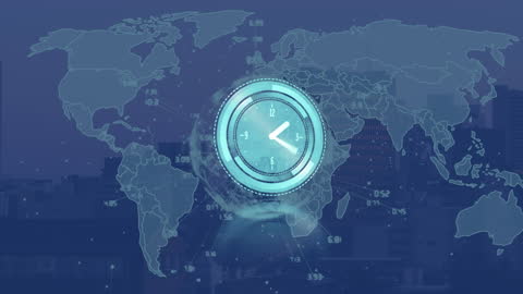 Global Digital Clock Interface with World Connections