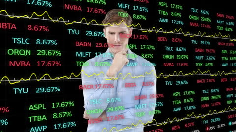 Businessman Analyzing Stock Market Data Trends