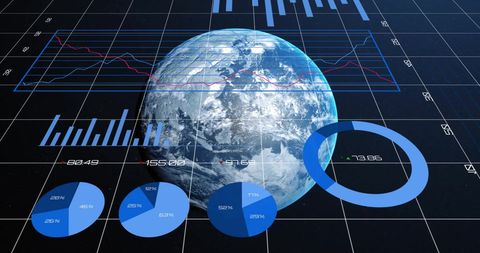 Global Financial Analytics with Digital Charts - Download Free Stock Images Pikwizard.com