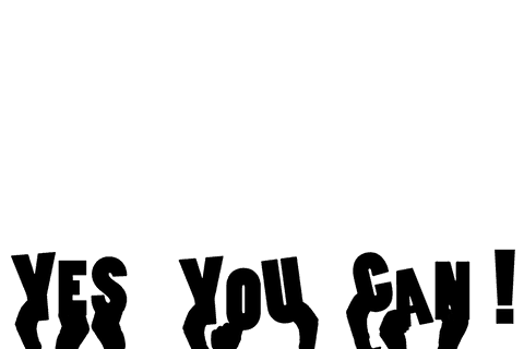 this transparent artwork displays hands surrounding the text 'yes you can', conveying a strong sense of motivation and encouragement. ideal for use in presentations, motivational posters, seminars on self-belief, or as a supportive graphic on social media platforms. its clean, minimalistic design makes it versatile for various digital and print applications.