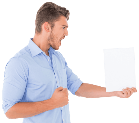 transparent view angry man holding blank paper page enraged - Download Free Stock Videos Pikwizard.com