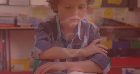 Child Learning in Classroom with Digital Elements