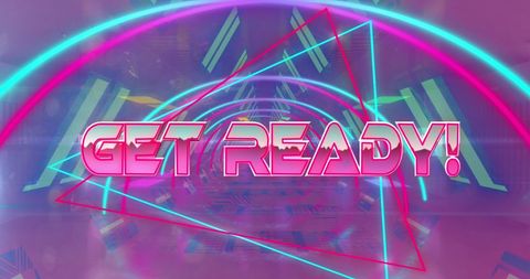 Get ready glowing neon tunnel