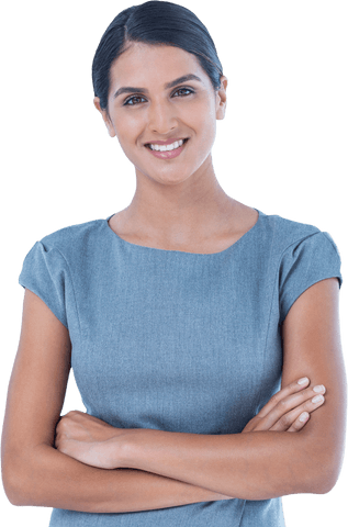 smiling businesswoman with crossed arms on transparent background - Download Free Stock Videos Pikwizard.com