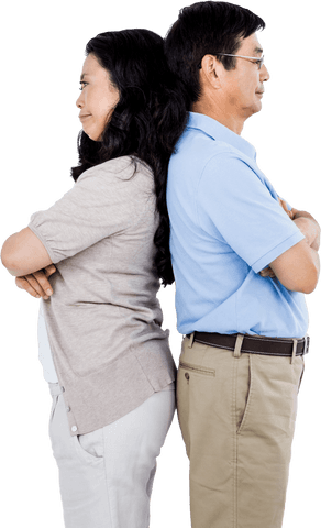 Transparent Back-to-Back Couple with Folded Arms - Download Free Stock Videos Pikwizard.com