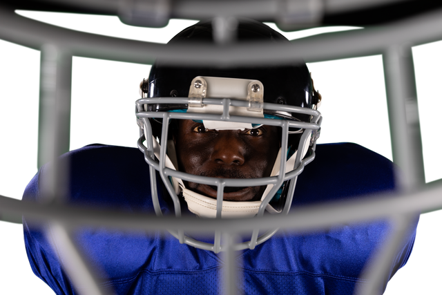 Focused African American Football Player on Transparent Background - Download Free Stock Videos Pikwizard.com