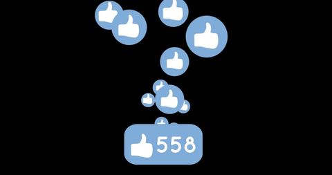 Rising Social Media Likes Graphic with Counters - Download Free Stock Images Pikwizard.com