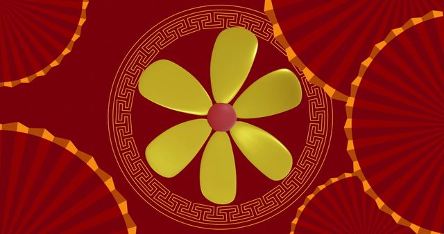 Elegant Chinese Blossom on Red Background with Festive Design - Download Free Stock Images Pikwizard.com