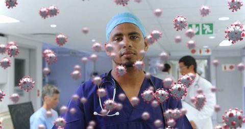 Healthcare Worker Demonstrating Resilience Amidst Viral Pandemic