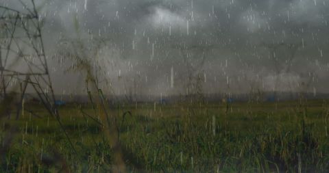 Heavy Rain and Lightning Over Electric Pylons Photographed Outdoors - Download Free Stock Images Pikwizard.com