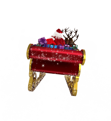 santa claus sleigh with reindeer on transparent background - Download Free Stock Videos Pikwizard.com
