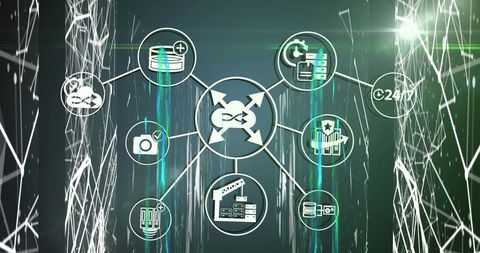 Digital Network Architecture with Technical Icons Connection - Download Free Stock Images Pikwizard.com