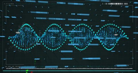 Futuristic Digital DNA Helix in Innovative Tech Interface