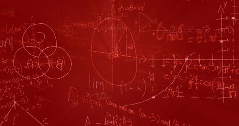 Abstract Mathematical Concepts on Red Background - Download Free Stock Images Pikwizard.com