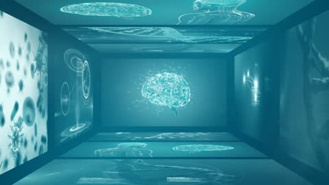Futuristic Biological Data Tunnel with Neural Animations