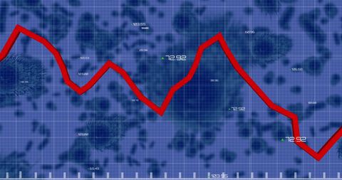 Economic Trend Analysis with Virus Cells in Digital Interface - Download Free Stock Images Pikwizard.com