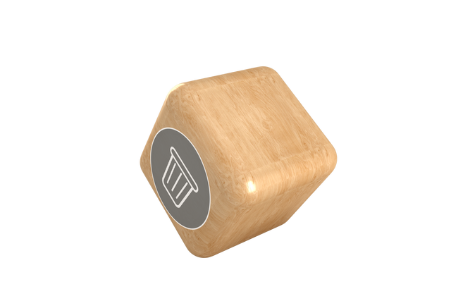 Wooden Cube with Trash Can Icon Transparent Background - Download Free Stock Videos Pikwizard.com