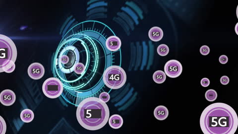 Futuristic 4G and 5G Network Technology Digital Interface