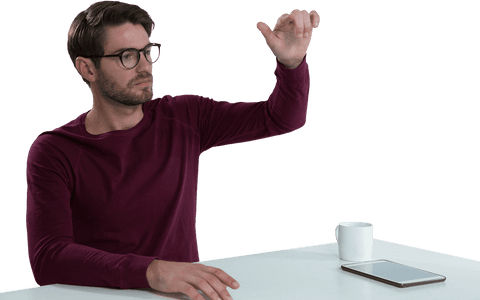 Man Interacting with Transparent Touch Screen Technology - Download Free Stock Videos Pikwizard.com
