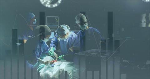 Surgeons in Operation with Digital Data Overlay - Download Free Stock Images Pikwizard.com